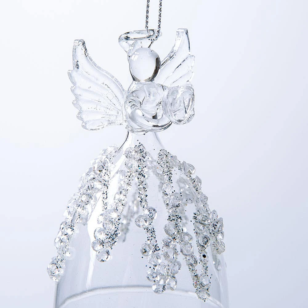 KSP Christmas 'Angel Bell' Glass Ornament (Clear)