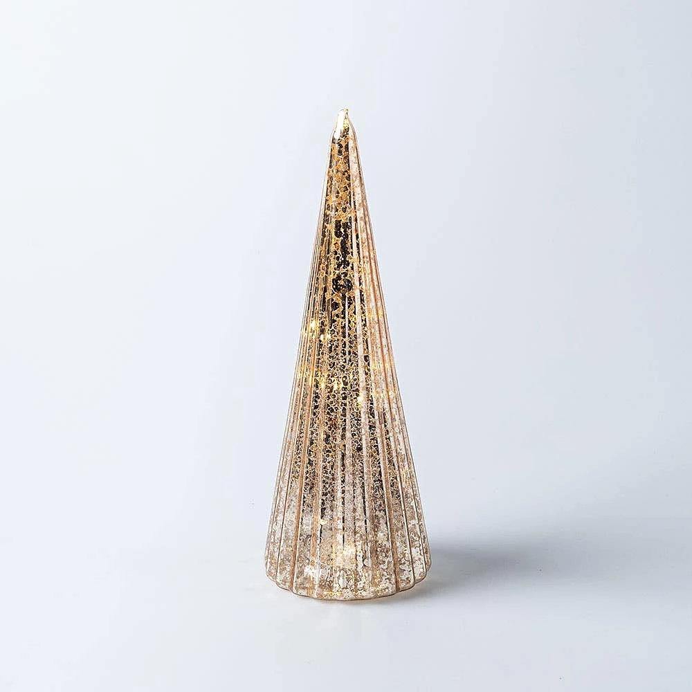 KSP Christmas Radiant Pine LED Glass Tree 23.4cm (Gold)