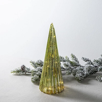 KSP Christmas Radiant Pine LED Glass Tree 23.4cm (Green)