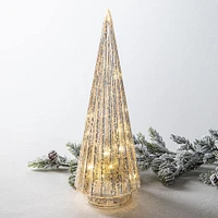 KSP Christmas Radiant Pine LED Glass Tree 31.7cm (Silver)