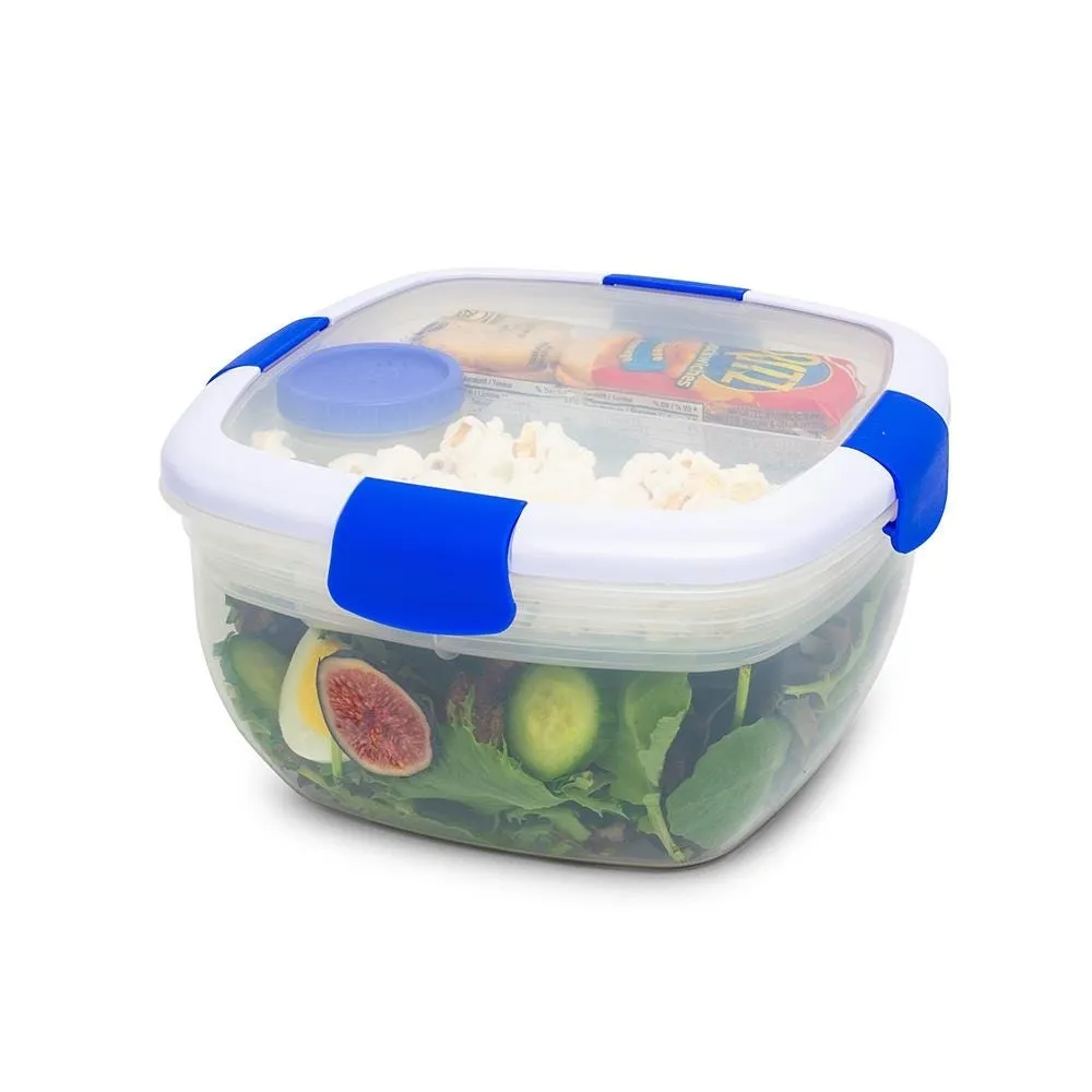 Locksy Click 'N' Go 411ml Snack and Dip Container (Blue)