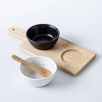 KSP Tapas Tray with Mini Bowls & Spoon - Set of 4