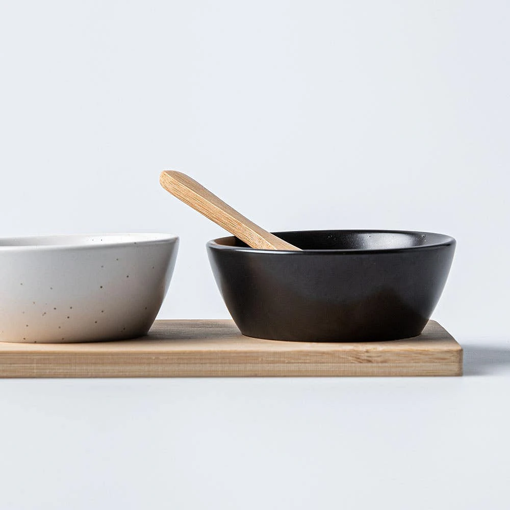 KSP Tapas Tray with Mini Bowls & Spoon - Set of 4