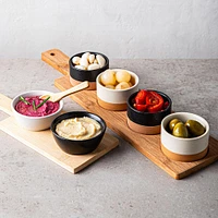 KSP Tapas Tray with Mini Bowls & Spoon - Set of 4