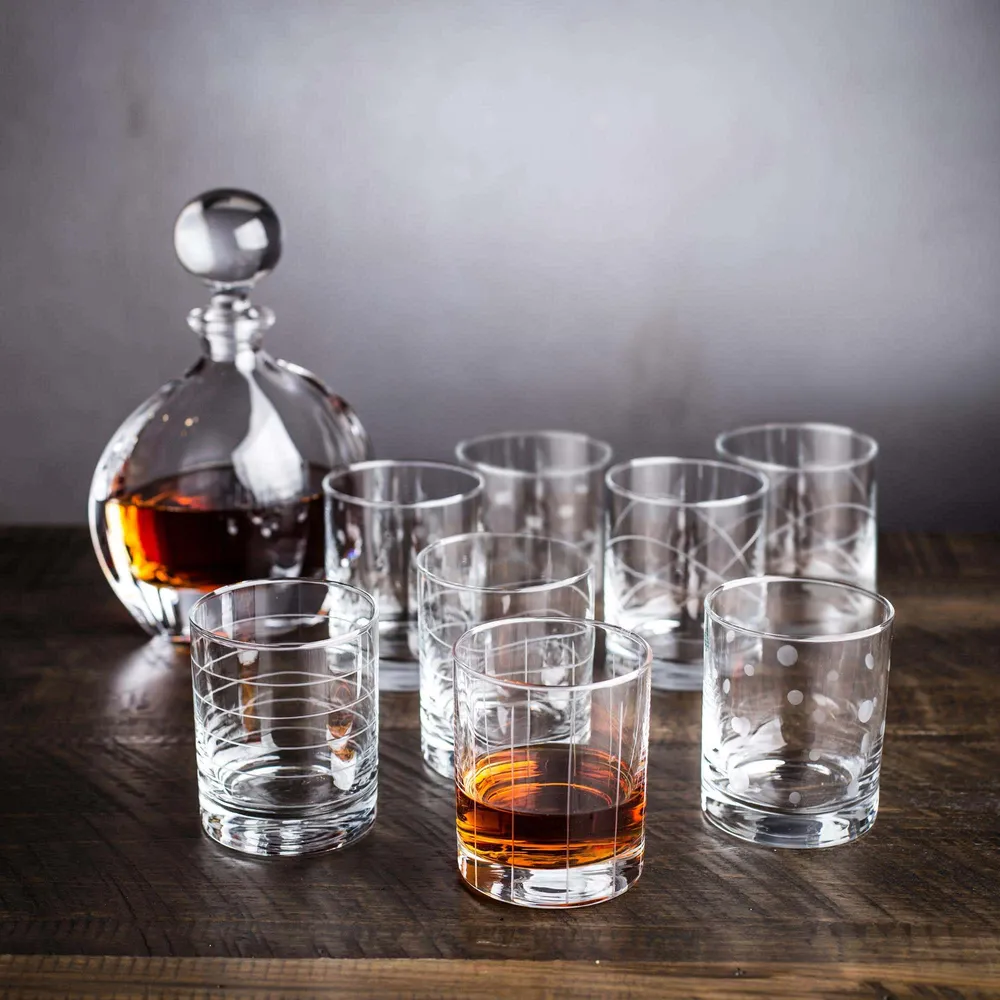 KSP Linea 'Etched' Double Old Fashioned Glasses - Set of 8
