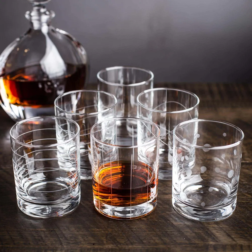KSP Linea 'Etched' Double Old Fashioned Glasses - Set of 8