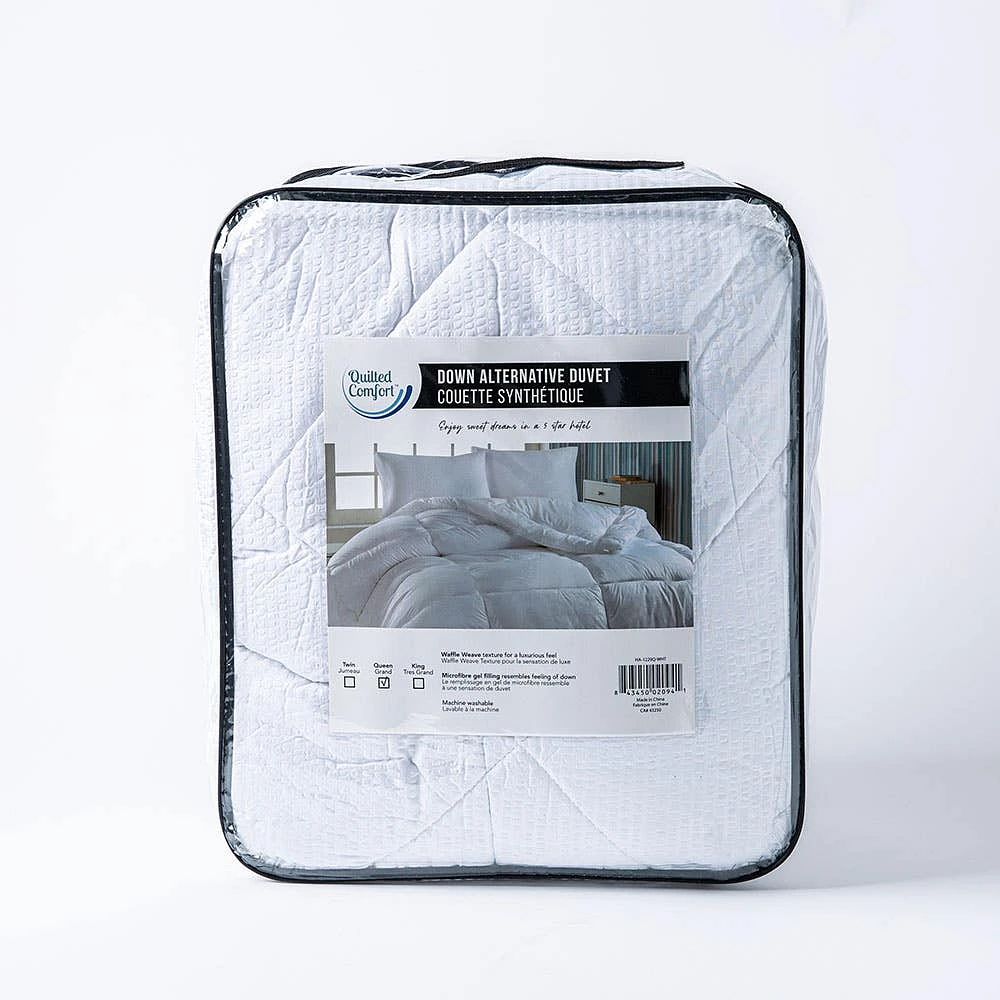 Home Aesthetics Waffle Weave Down Alternative Duvet - Queen