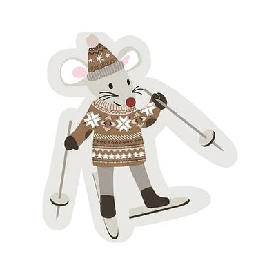 Harman Christmas 3-Ply 'Skiing Mouse' Paper Napkin - Set of 20