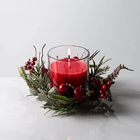 KSP Christmas Favour 'Garland' Unscented Candle 190g (Red)