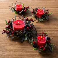 KSP Christmas Favour 'Garland' Unscented Candle 190g (Red)