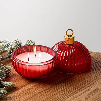 KSP Christmas Bulb 'Cinnamon & Vanilla' Scented Candle (Red)