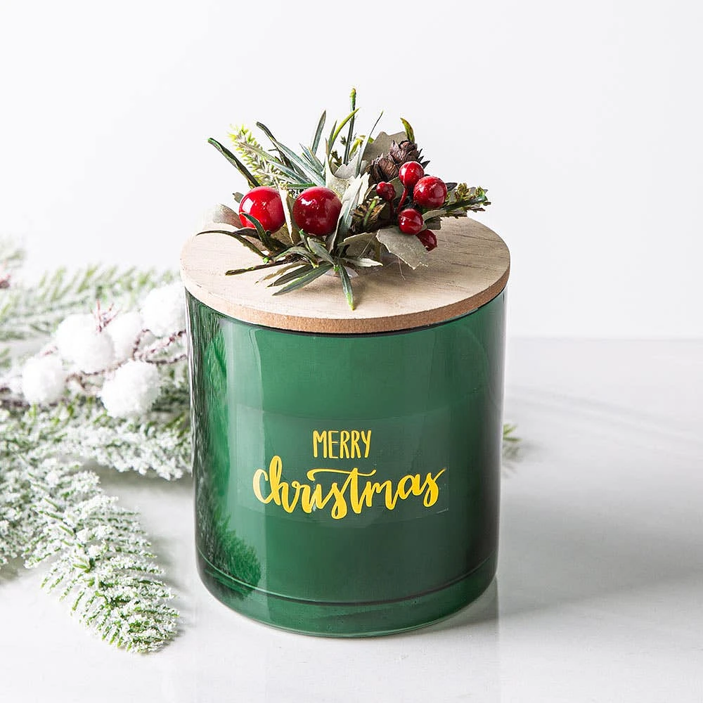 KSP Christmas Merry 'Eucalyptus Leaves & Patchouli' Scented Candle