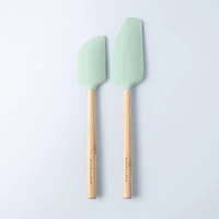 KitchenAid Cooks Silicone Bamboo Spatula - Set of 2 (Pistachio)