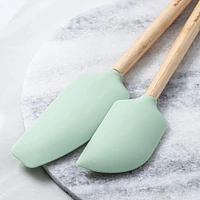 KitchenAid Cooks Silicone Bamboo Spatula - Set of 2 (Pistachio)