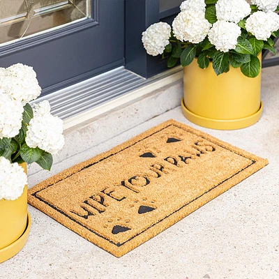 KSP Casual 'Wipe Your Paws' Coir Doormat (Natural/Black)