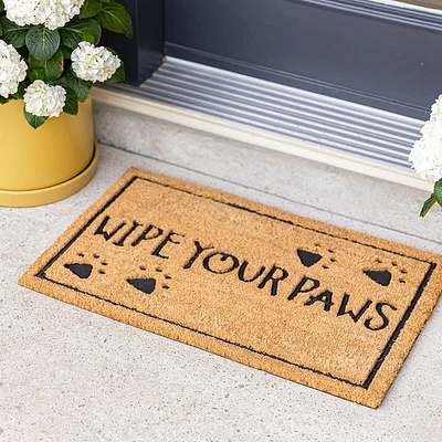 KSP Casual 'Wipe Your Paws' Coir Doormat (Natural/Black)