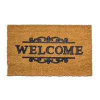 KSP Casual 'Welcome Scroll' Coir Doormat (Natural/Black)