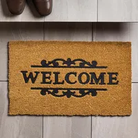 KSP Casual 'Welcome Scroll' Coir Doormat (Natural/Black)