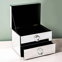 KSP Mirror '2-Drawer' Jewellery Box (Silver) 20 x 15 x 14.5 cm