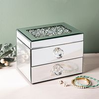 KSP Mirror '2-Drawer' Jewellery Box (Silver) 20 x 15 x 14.5 cm