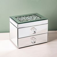 KSP Mirror '2-Drawer' Jewellery Box (Silver) 20 x 15 x 14.5 cm