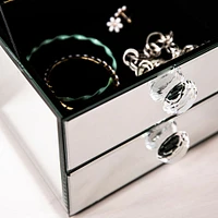 KSP Mirror '2-Drawer' Jewellery Box (Silver) 20 x 15 x 14.5 cm