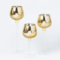 KSP Illume Crackle Glass Stem Candleholder