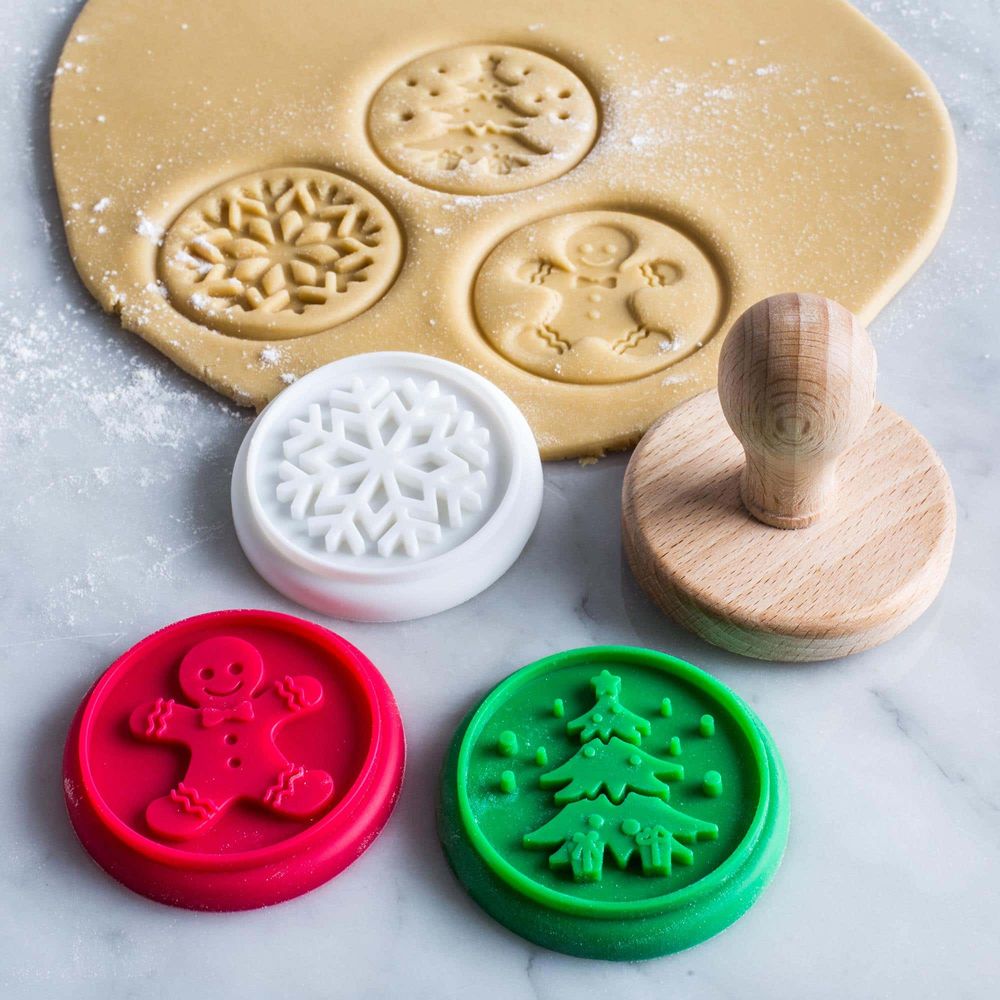 KSP Christmas Cook Silicone Cookie Stamp - Set of 3 (Multi Colour)