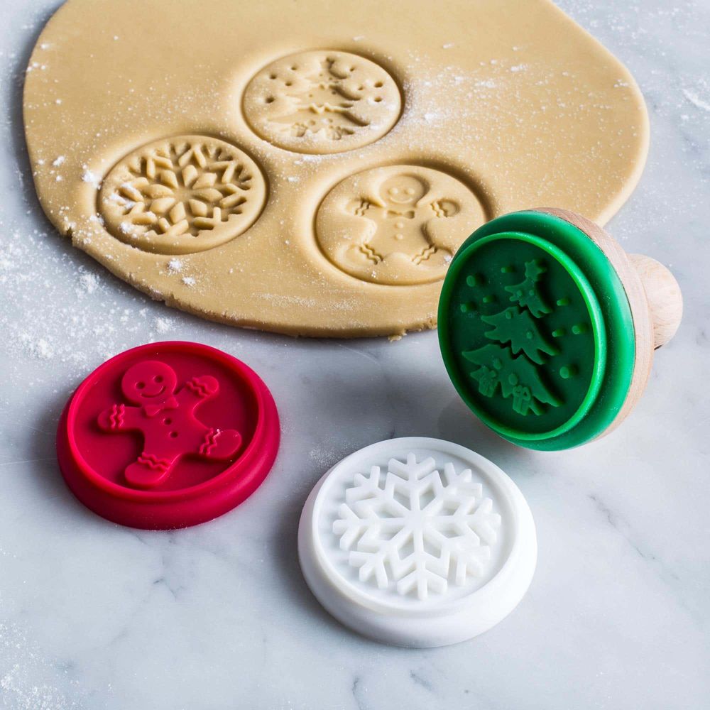 KSP Christmas Cook Silicone Cookie Stamp - Set of 3 (Multi Colour)