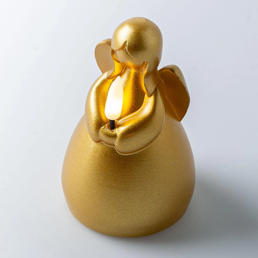 KSP Christmas Delight 'Angel' LED Wax Candle 11.5cm (Gold)