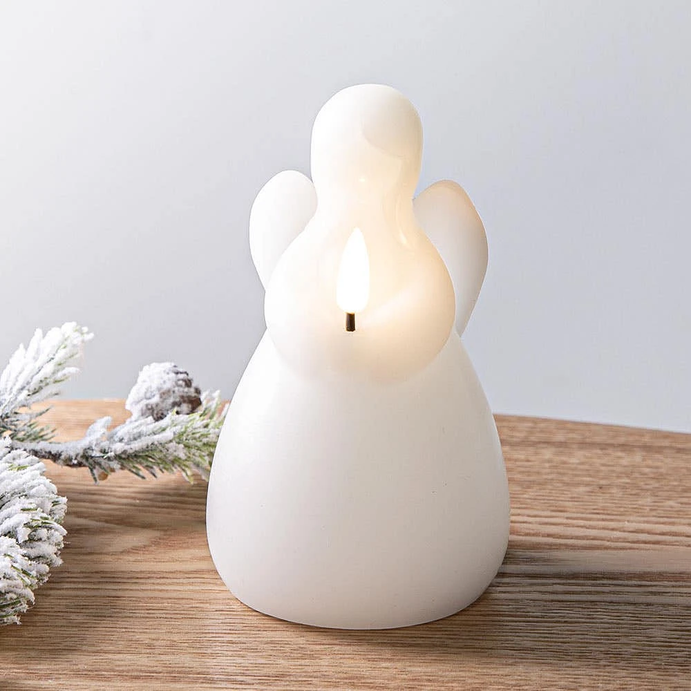 KSP Christmas Delight 'Angel' LED Wax Candle 14.6cm (White)