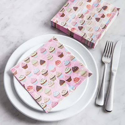 Harman 3-Ply 'Cupcake' Paper Napkin (Pink)