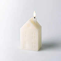 KSP Christmas Delight 'House' LED Wax Candle 11cm (White)