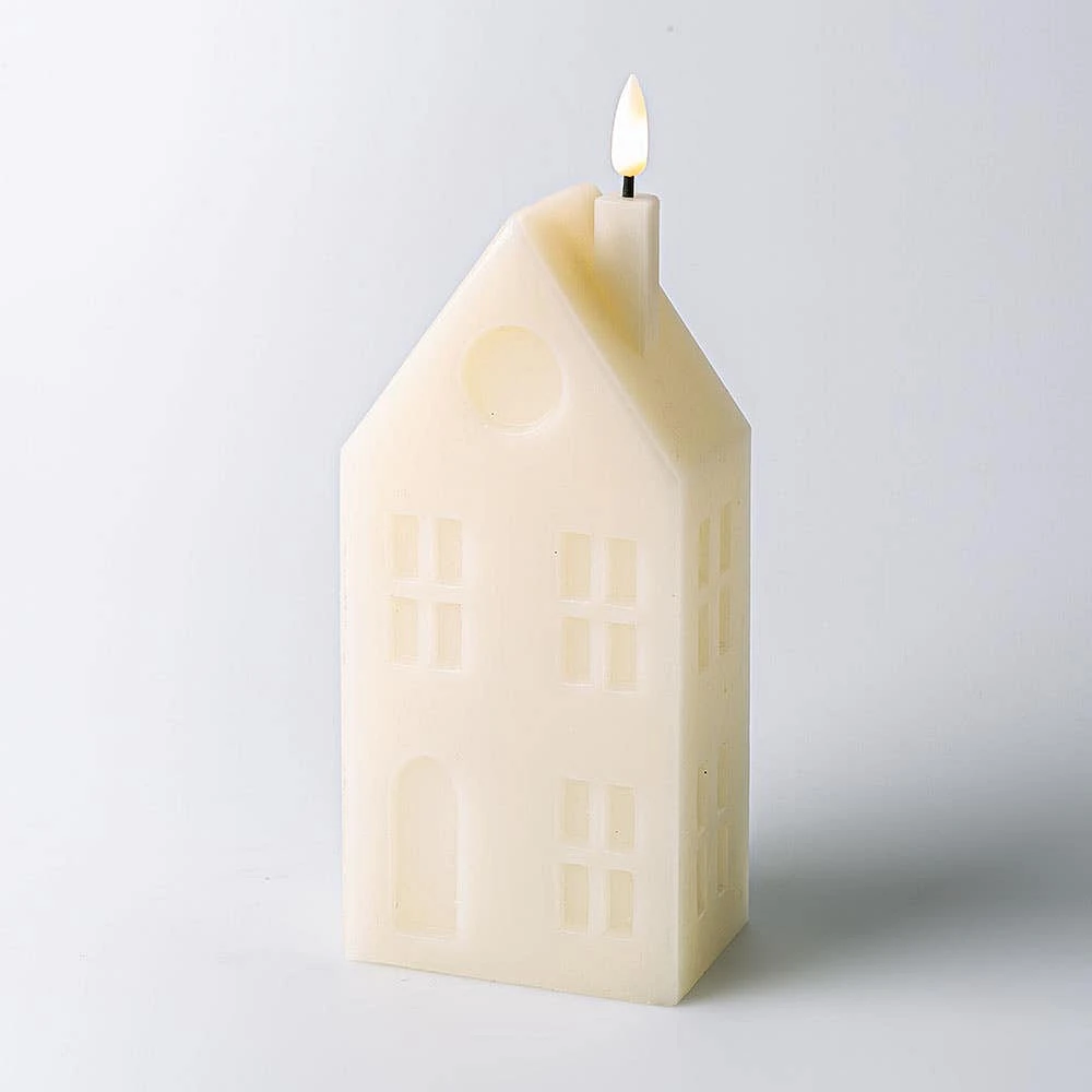 KSP Christmas Delight 'House' LED Wax Candle 18cm (White)