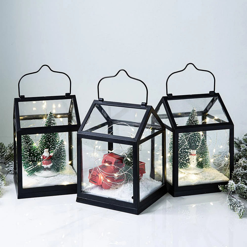 KSP Christmas Glow 'Snowman' LED Lantern (Black)