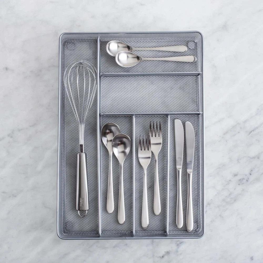 KSP Mesh Cutlery Tray - Large (Silver) 40.5 x 28 x 5 cm