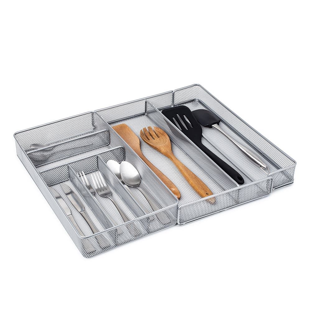 KSP Mesh Expandable Cutlery Tray (Silver) 28/47 x 40.5 x 5 cm