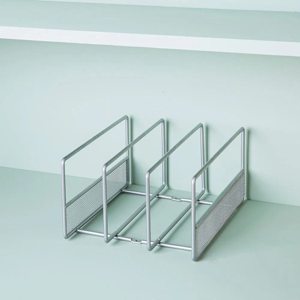 KSP Mesh Divided Pan-Board Rack (Silver) 25.5 x 22 x 13 cm