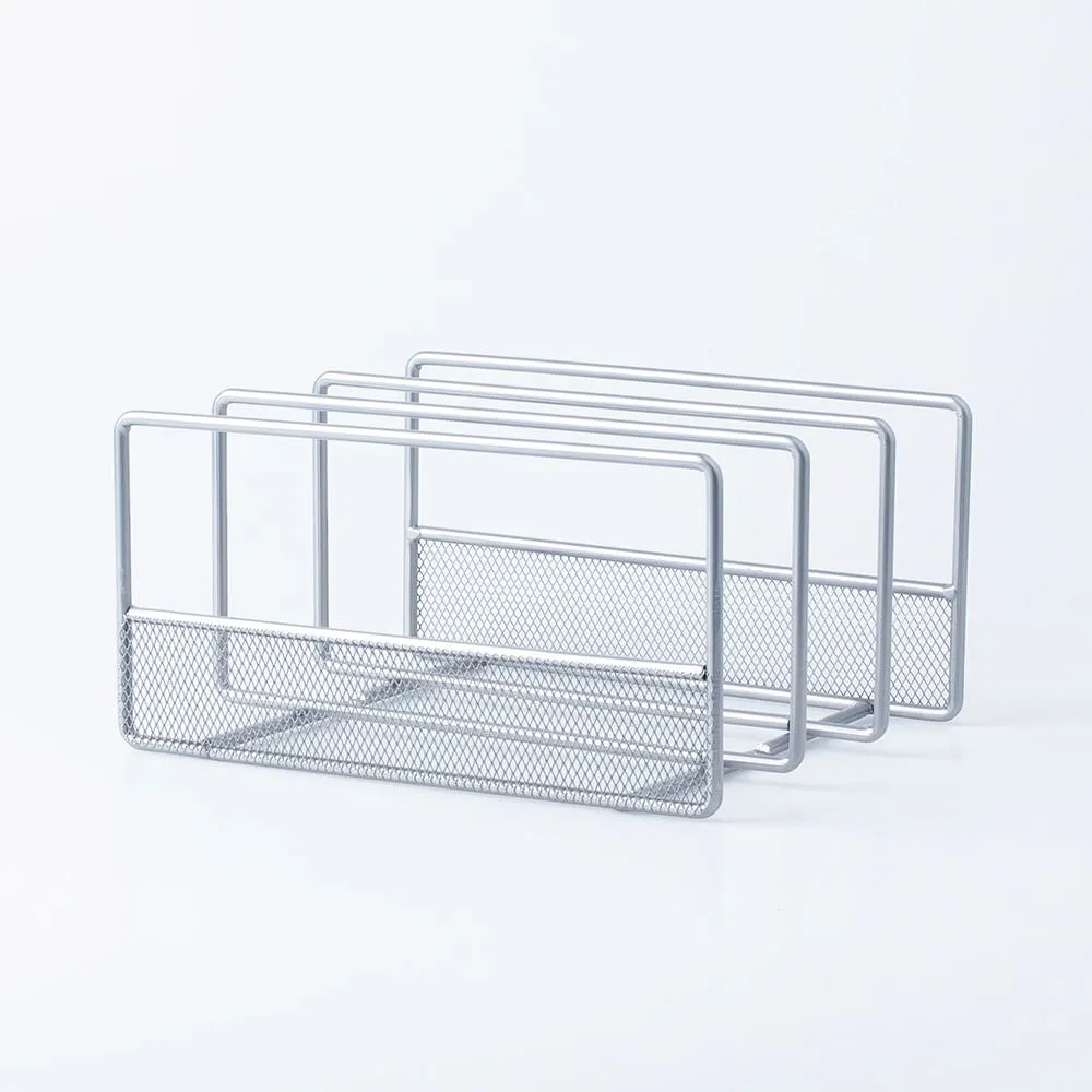 KSP Mesh Divided Pan-Board Rack (Silver) 25.5 x 22 x 13 cm