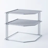 KSP Mesh Corner Shelf 2-Tier (Silver) 23 x 23 x 21.5 cm