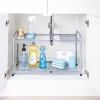 KSP Space Logic Expandable Under Sink Shelf (Silver) 35/69 x 29 x 37cm