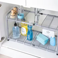 KSP Space Logic Expandable Under Sink Shelf (Silver) 35/69 x 29 x 37cm