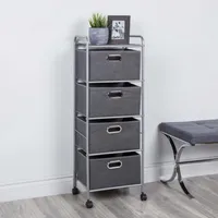 KSP Rollstor '4-Drawer' Fabric Storage Cart (Dark Grey) 41.5x31x113 cm