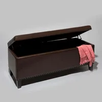 KSP Whitney Leatherette Storage Bench (Brown)