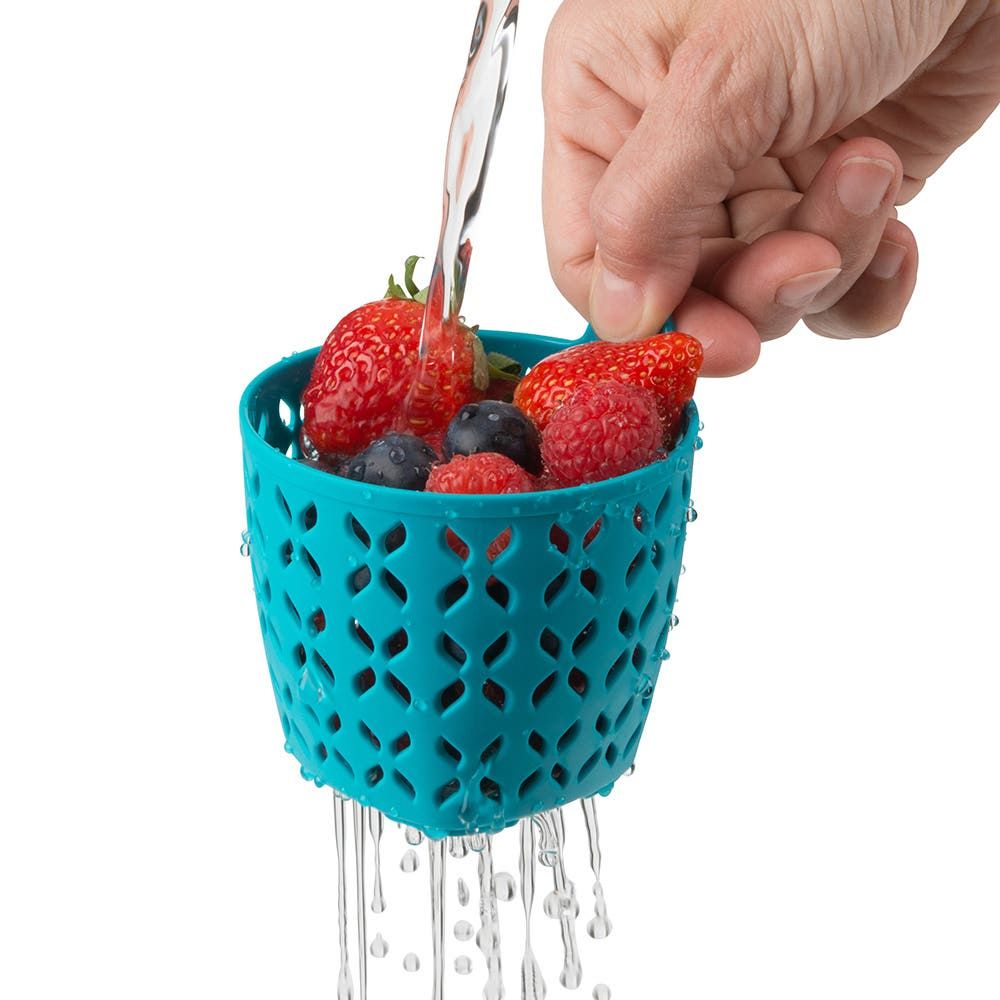 Fuel Breakfast Solution Fruit Basket with Strainer (Blue/White)