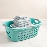 Sterilite Bushel Ultra Plastic Laundry Basket Hip 1.25 bushel (Aqua)