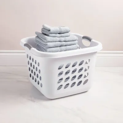 Sterilite Bushel Ultra Plastic Laundry Basket Square 1.5 bushel (Wht)