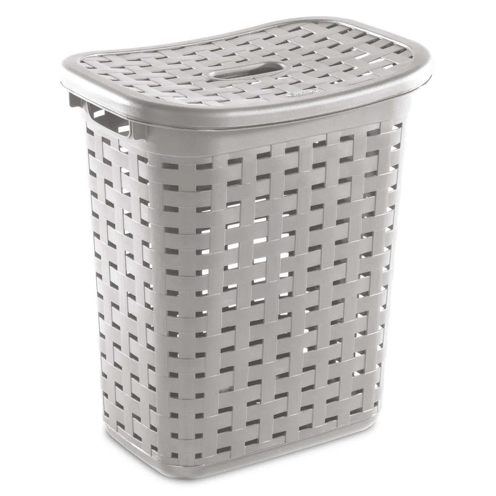 Sterilite Weave Plastic Laundry Hamper (Grey)