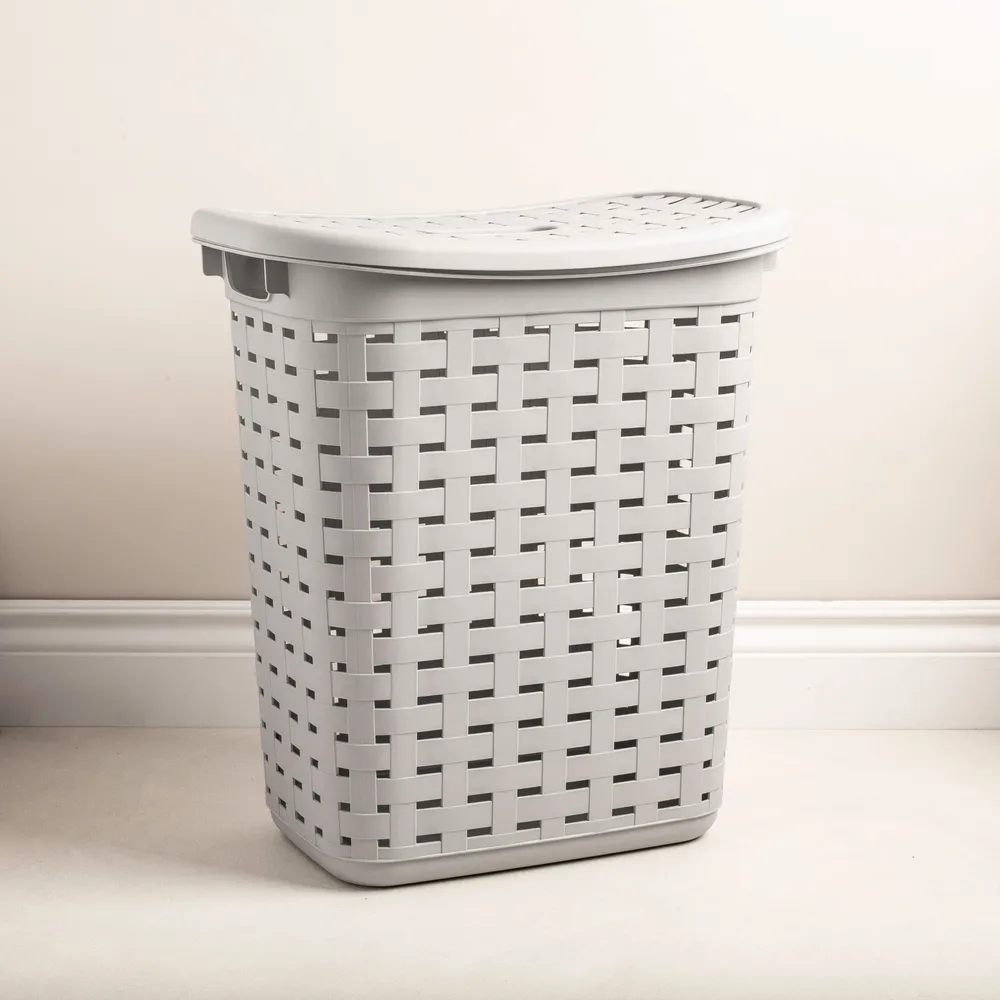 Sterilite Weave Plastic Laundry Hamper (Grey)