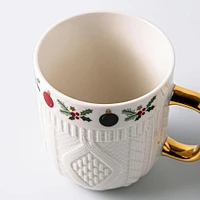 KSP Sweater Knit 'Holly' Ceramic Mug 340ml (Multi Colour)